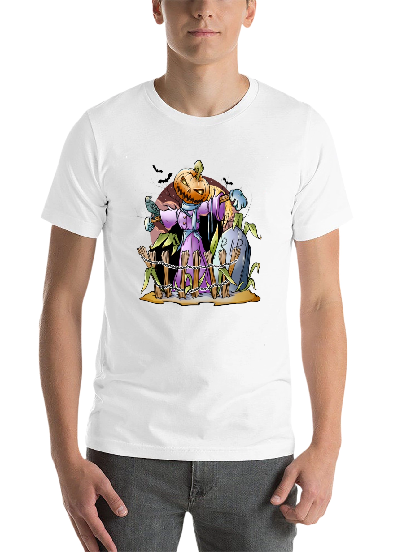 Pumpkin Scarecrow T-Shirt - Halloween Graphic Tee