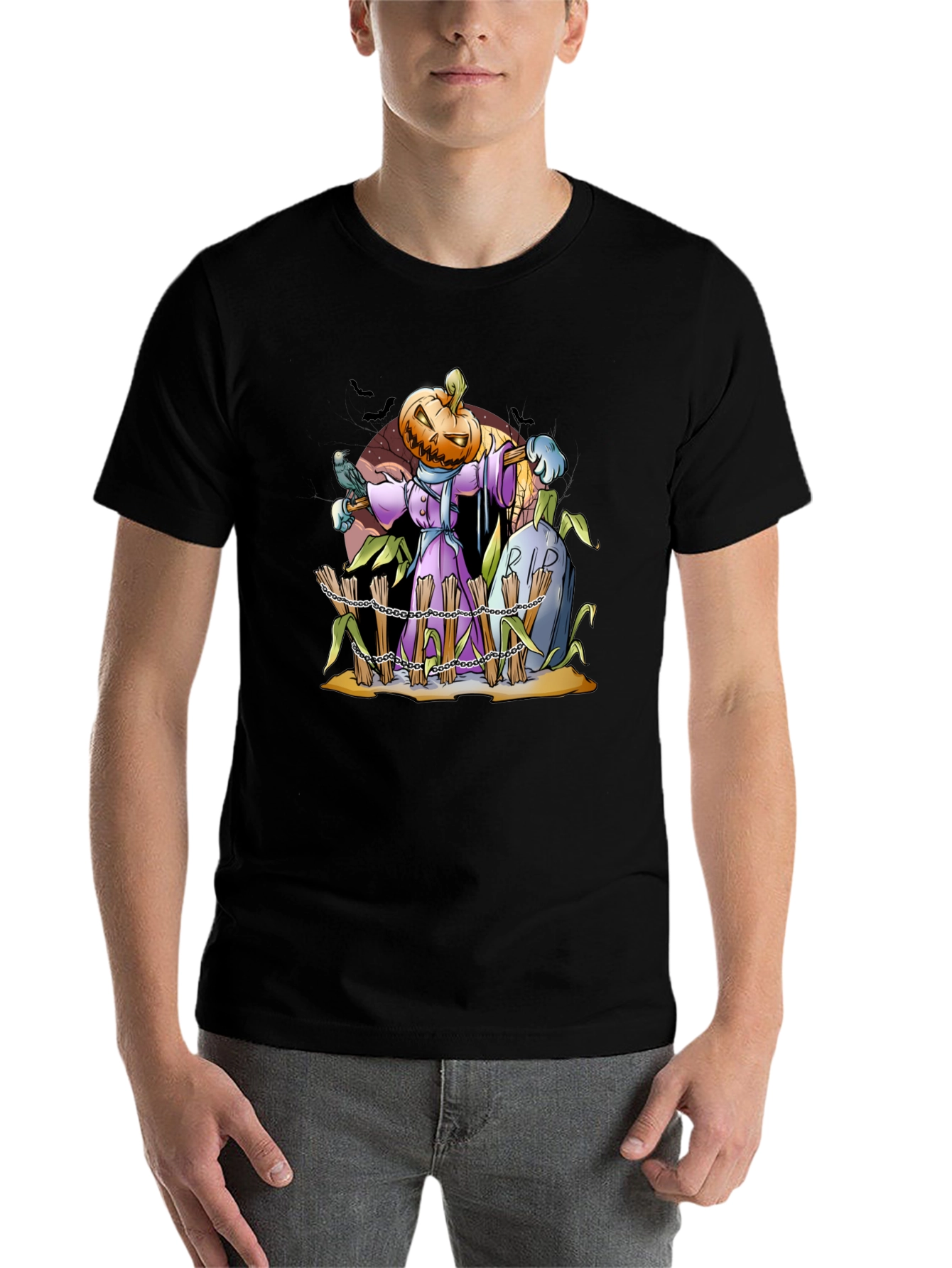 Pumpkin Scarecrow T-Shirt - Halloween Graphic Tee