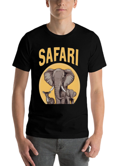 Safari T-Shirt with Elephants and Antelope