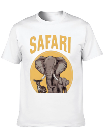 Safari T-Shirt with Elephants and Antelope