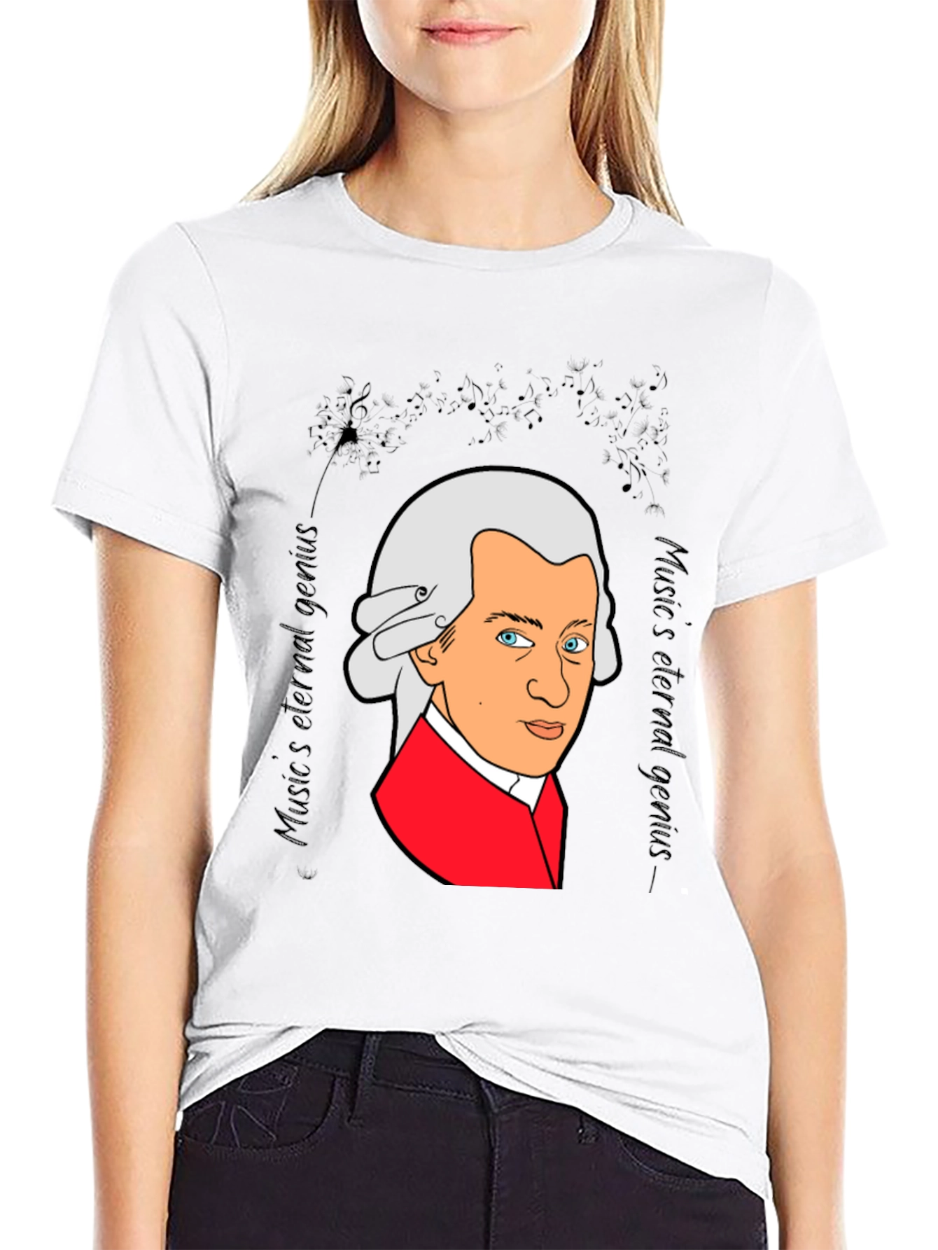 Mozart Music Genius Black T-Shirt