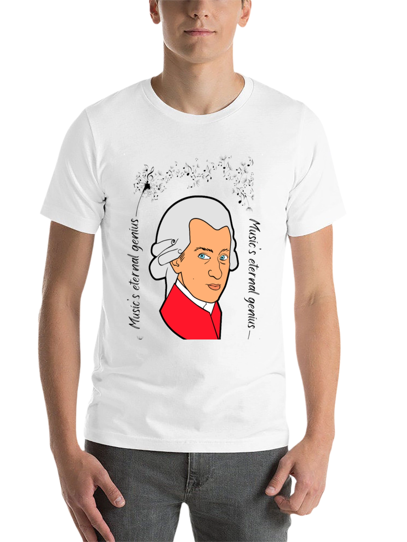 Mozart Music Genius Black T-Shirt