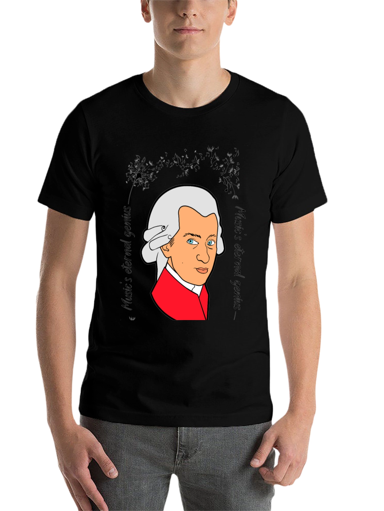 Mozart Music Genius Black T-Shirt