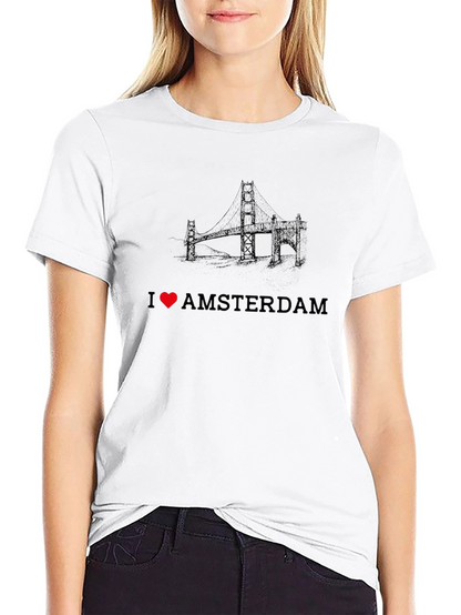 I Love Amsterdam Black Graphic Tee