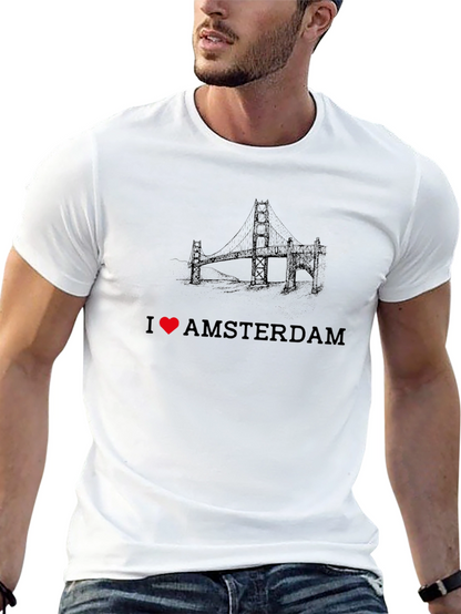 I Love Amsterdam Black Graphic Tee