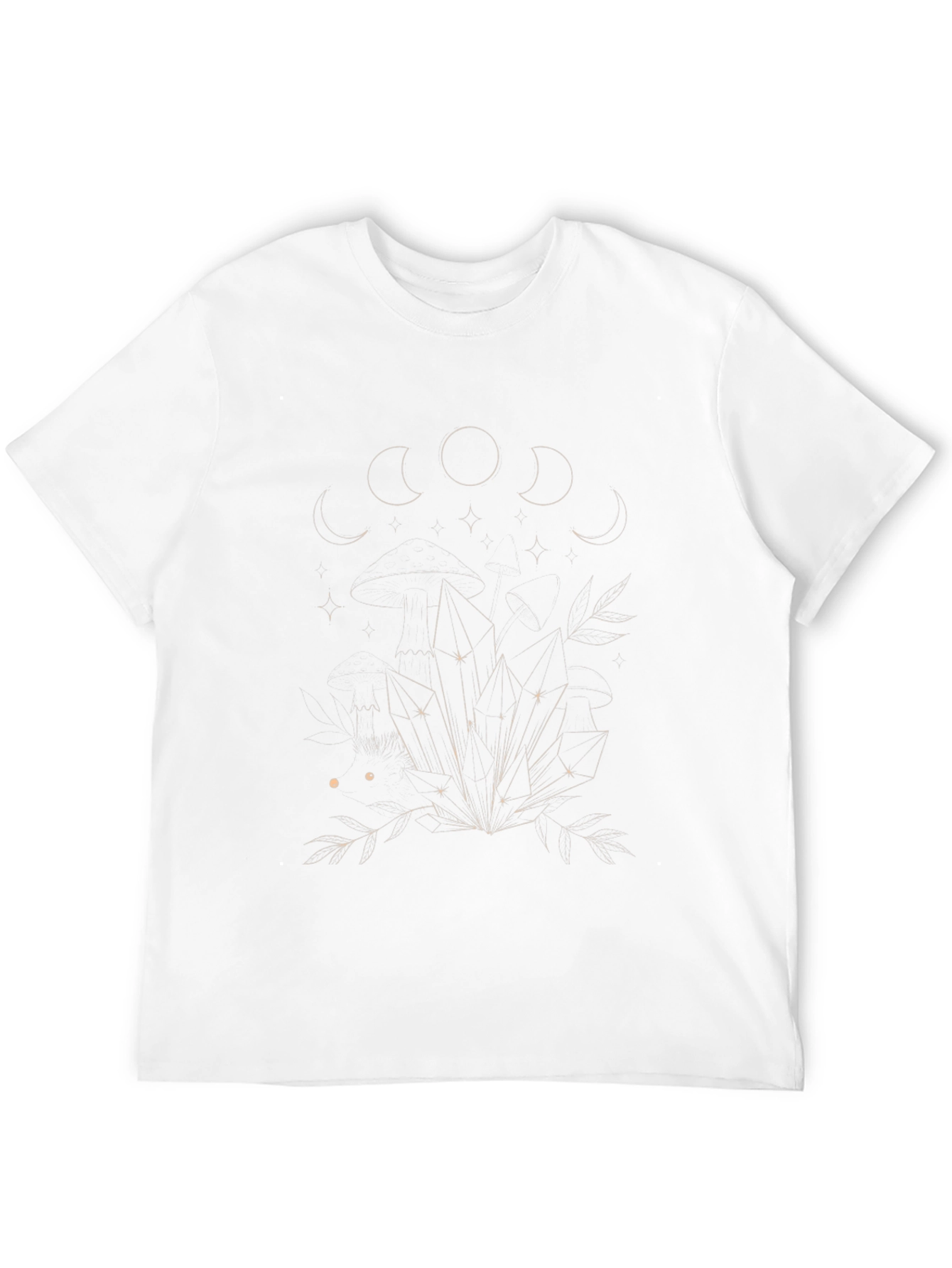 Mystic Moon Phases & Crystals Black T-Shirt