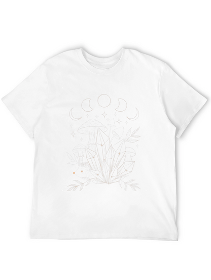 Mystic Moon Phases & Crystals Black T-Shirt