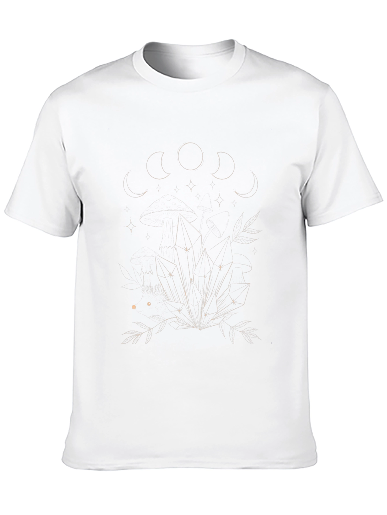 Mystic Moon Phases & Crystals Black T-Shirt