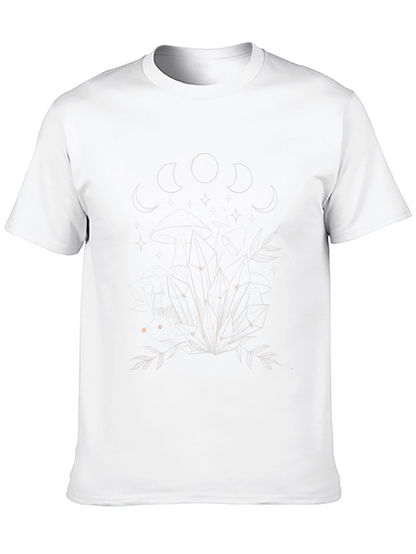 Mystic Moon Phases & Crystals Black T-Shirt