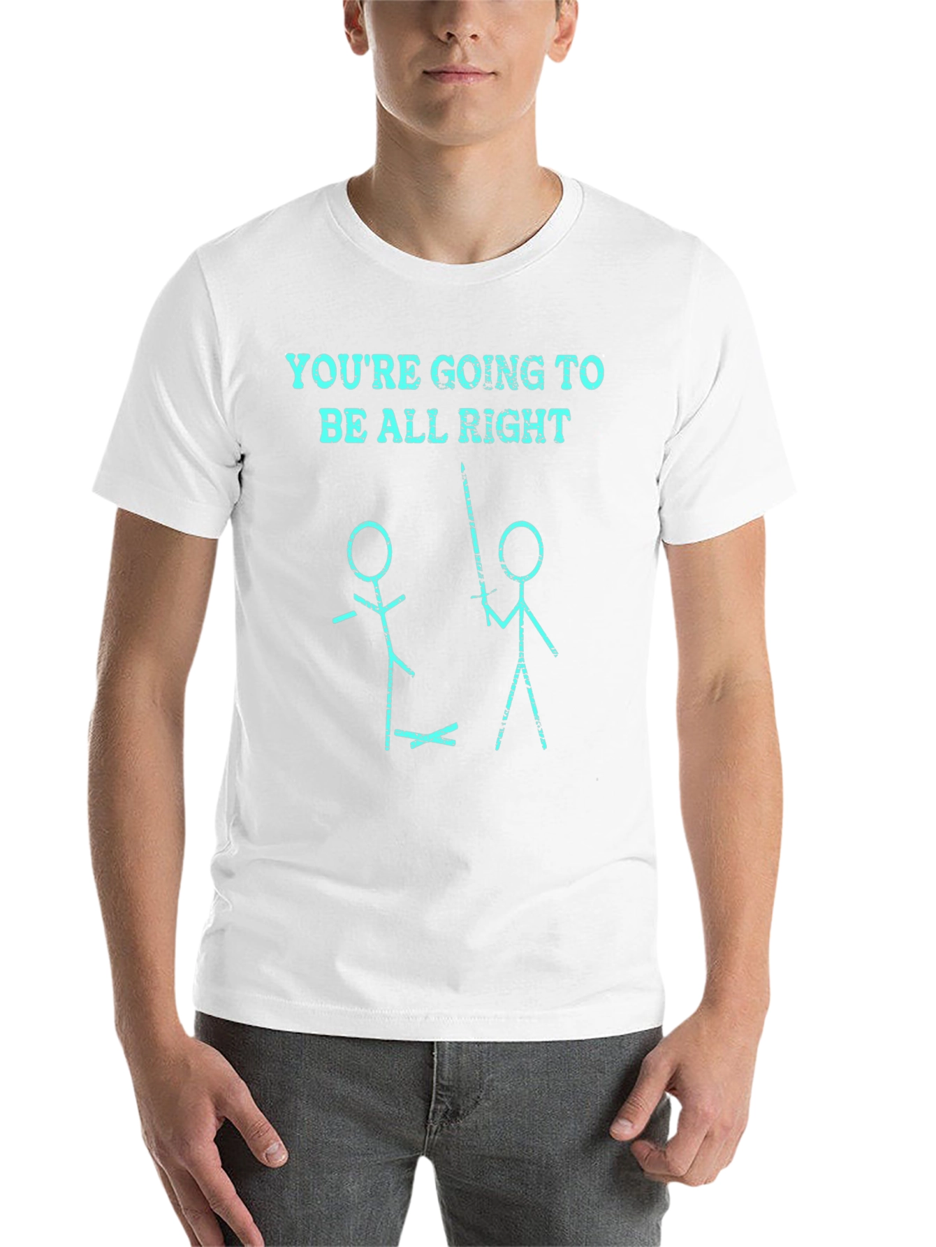 Humorous Stick Figure Graphic Tee