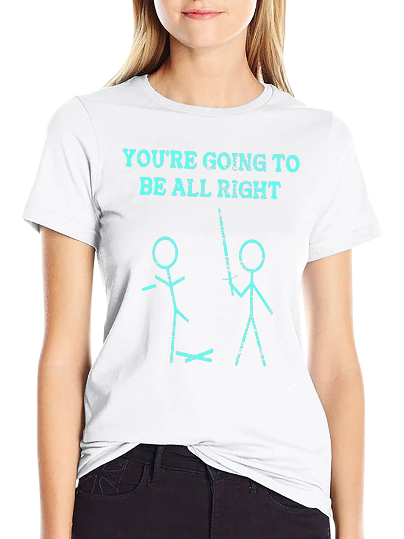 Humorous Stick Figure Graphic Tee