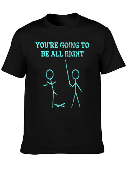 Humorous Stick Figure Graphic Tee