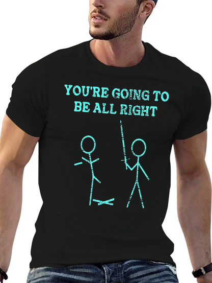 Humorous Stick Figure Graphic Tee