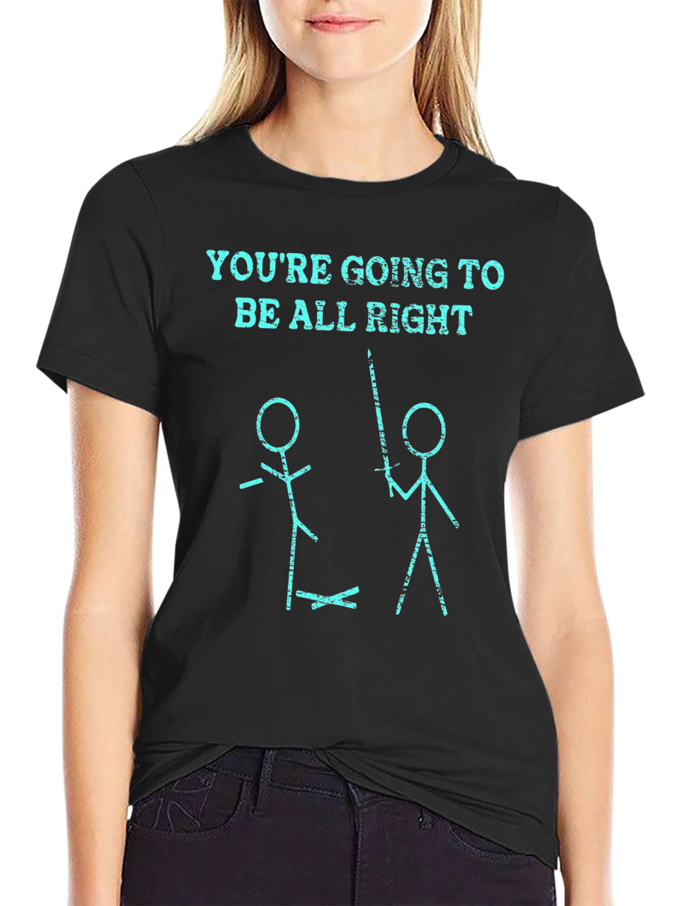 Humorous Stick Figure Graphic Tee