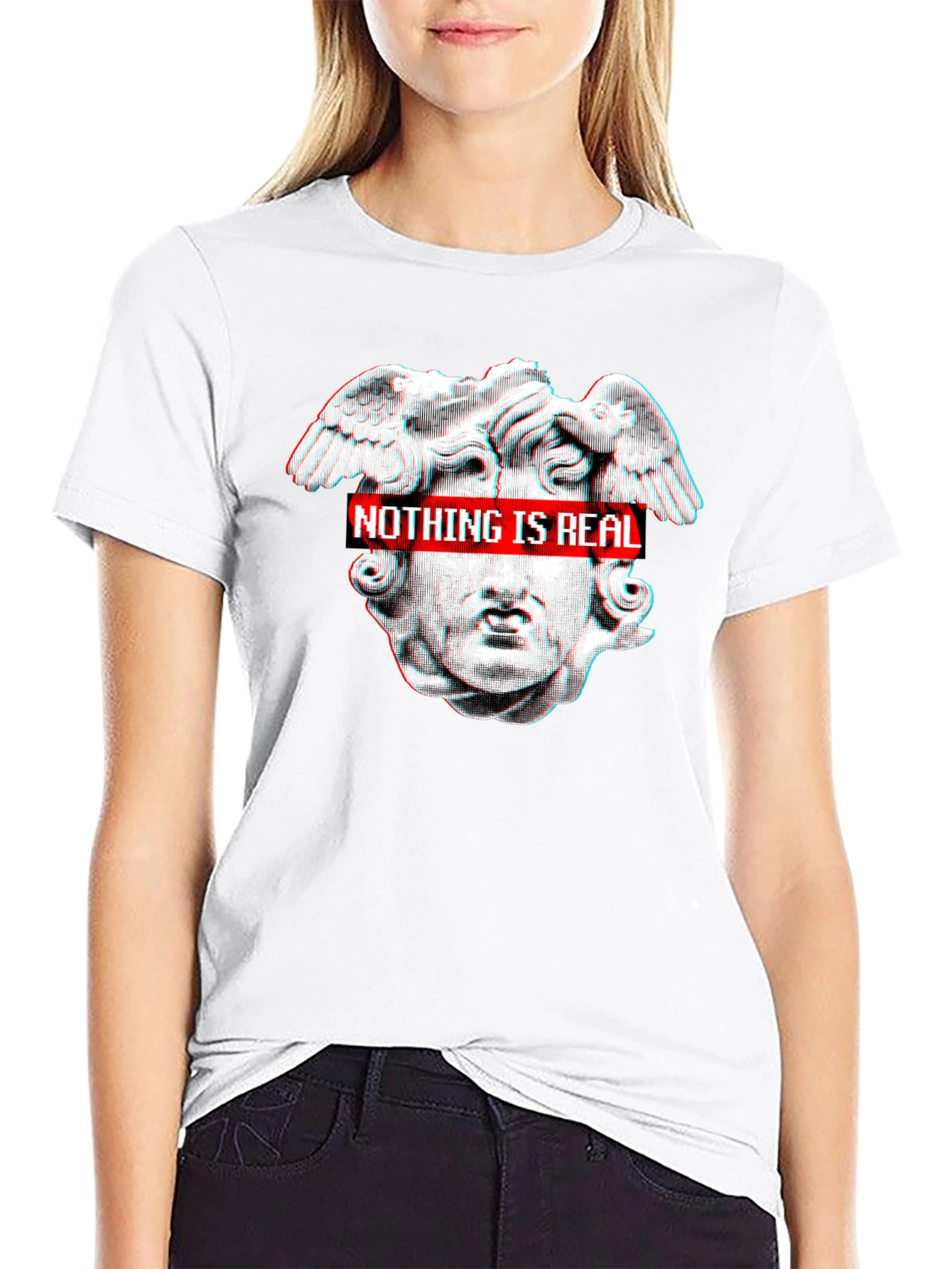 Nothing Is Real Black Graphic Tee