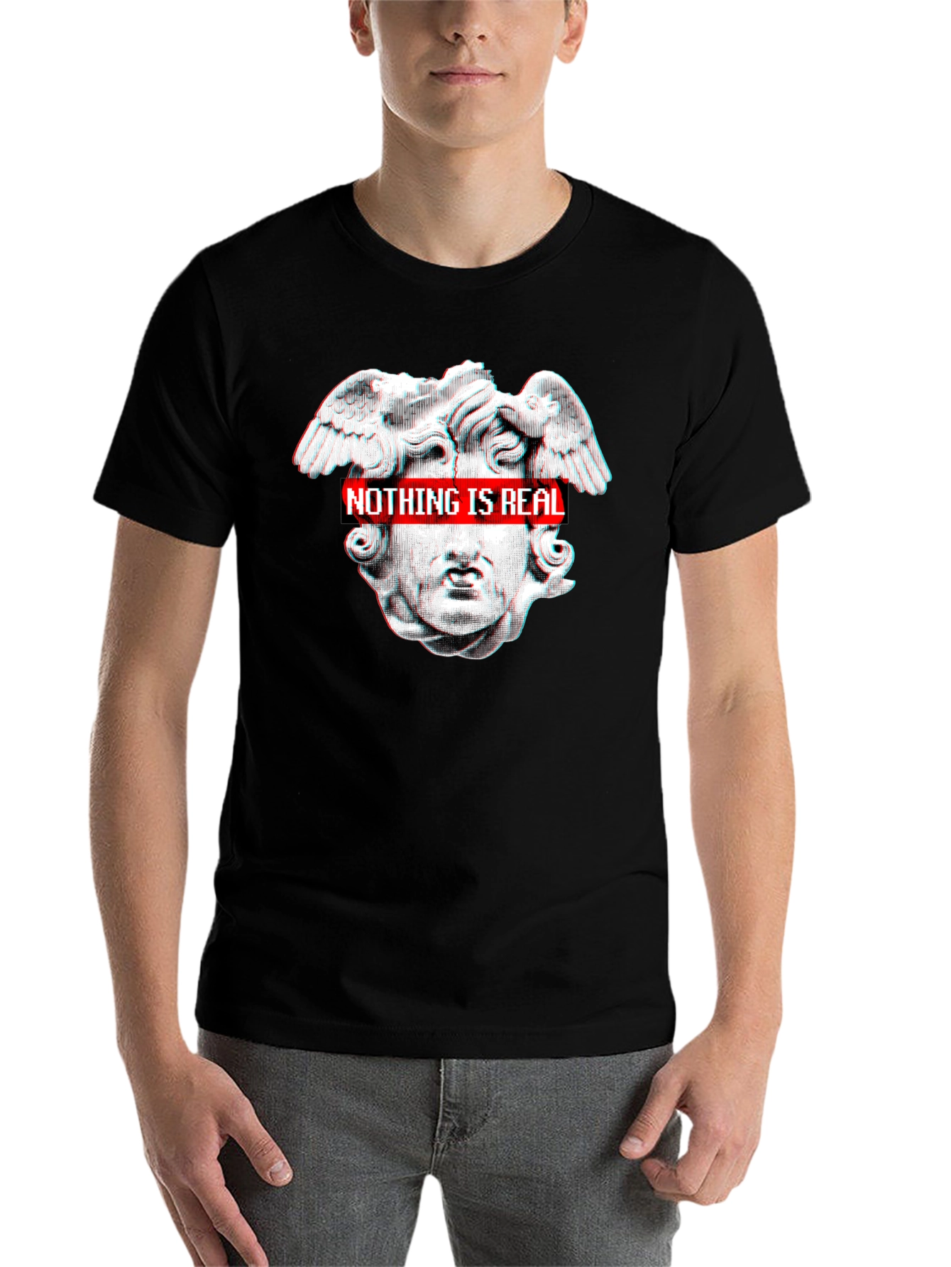Nothing Is Real Black Graphic Tee