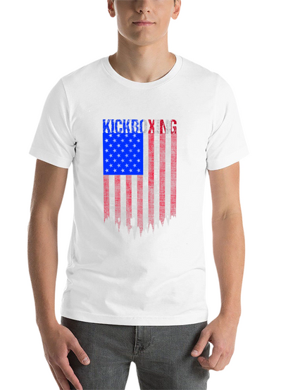 Kickboxing American Flag Patriotic T-Shirt