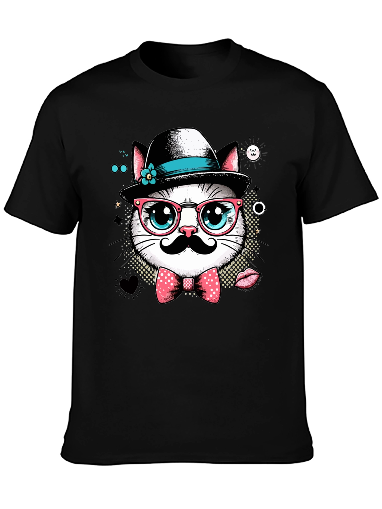 Hipster Cat Graphic Tee - Cool Cat Lovers T-Shirt