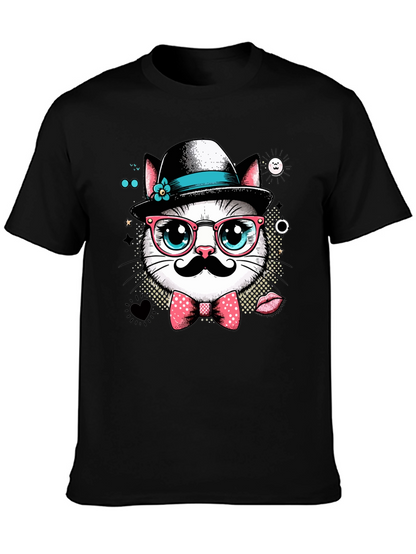 Hipster Cat Graphic Tee - Cool Cat Lovers T-Shirt