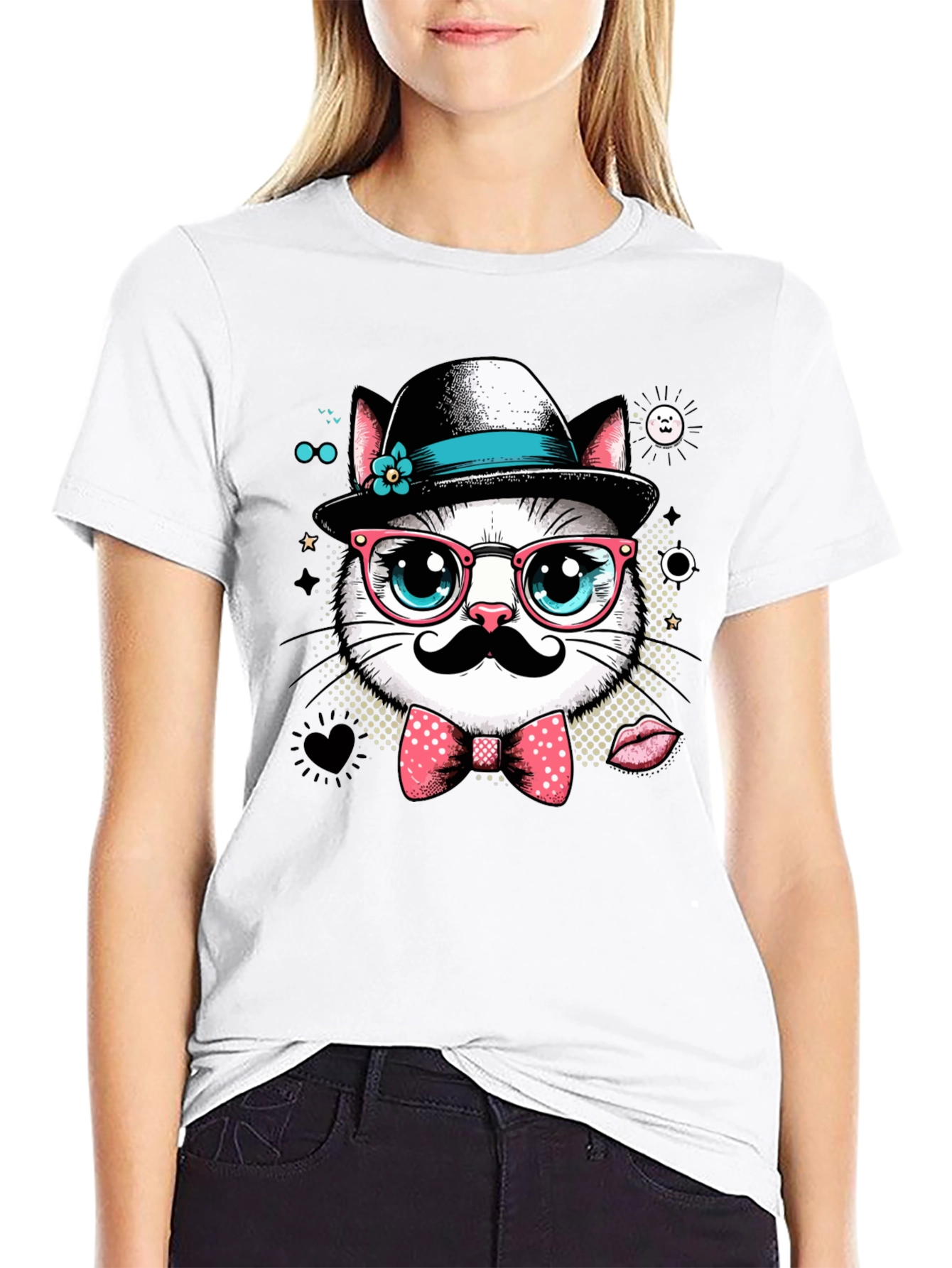 Hipster Cat Graphic Tee - Cool Cat Lovers T-Shirt