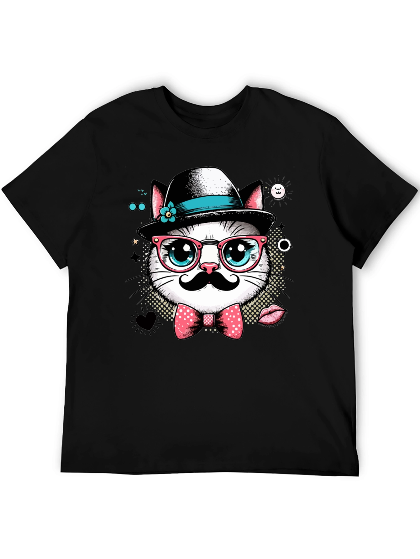 Hipster Cat Graphic Tee - Cool Cat Lovers T-Shirt