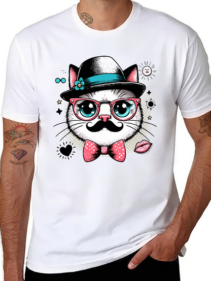 Hipster Cat Graphic Tee - Cool Cat Lovers T-Shirt