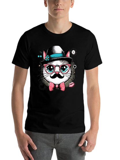 Hipster Cat Graphic Tee - Cool Cat Lovers T-Shirt