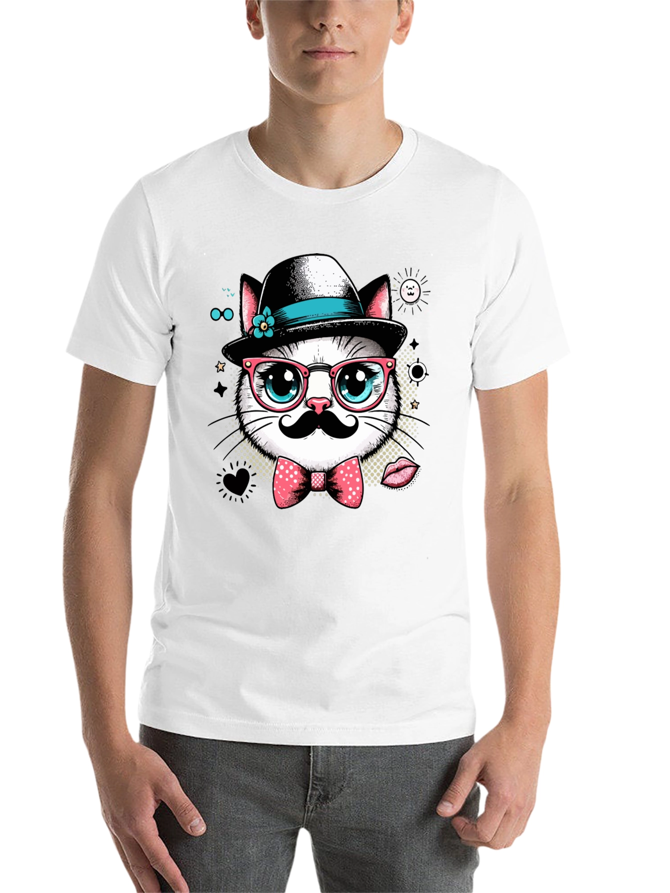 Hipster Cat Graphic Tee - Cool Cat Lovers T-Shirt