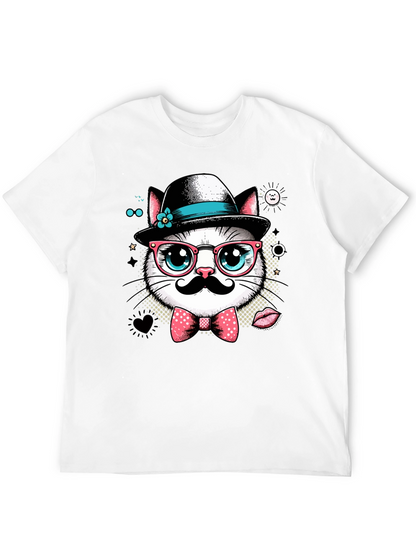 Hipster Cat Graphic Tee - Cool Cat Lovers T-Shirt