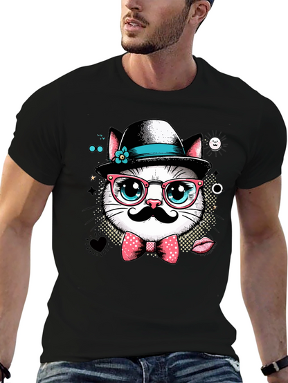 Hipster Cat Graphic Tee - Cool Cat Lovers T-Shirt