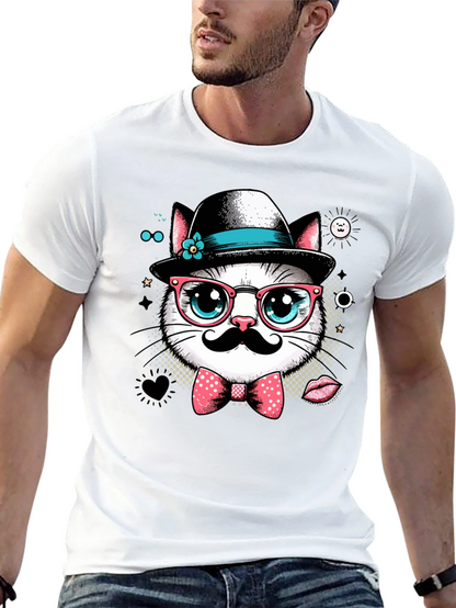 Hipster Cat Graphic Tee - Cool Cat Lovers T-Shirt