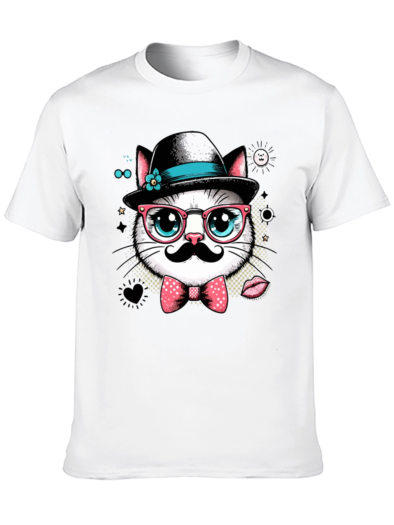 Hipster Cat Graphic Tee - Cool Cat Lovers T-Shirt