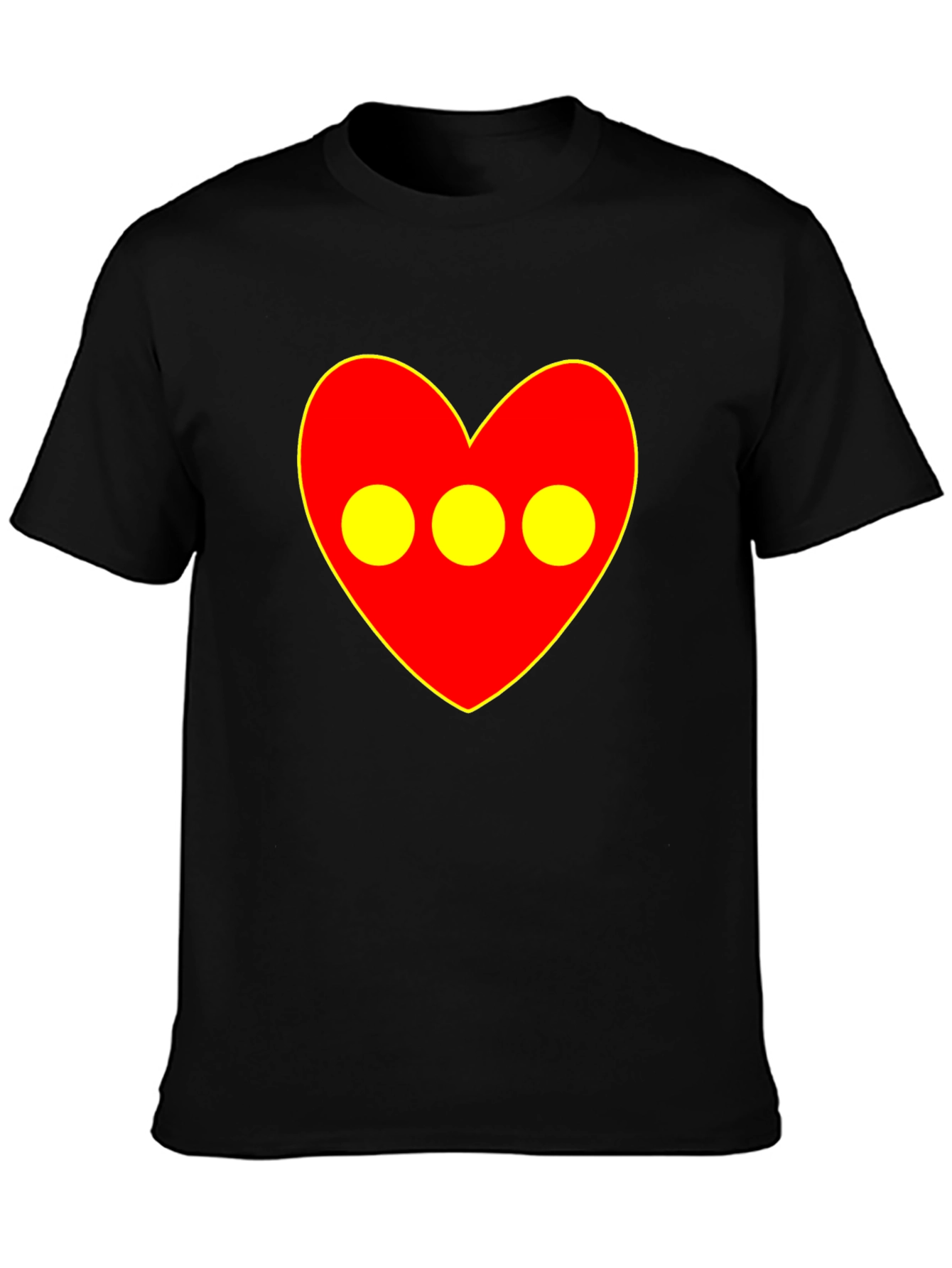 Red Heart 3-Circle Graphic Black T-Shirt