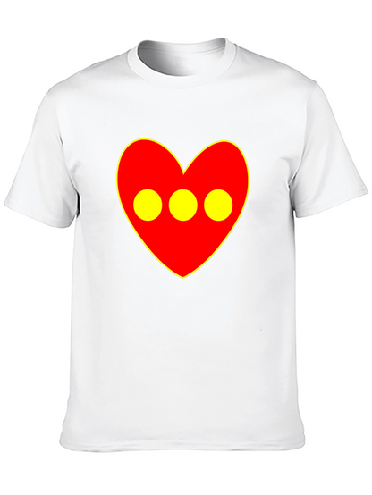 Red Heart 3-Circle Graphic Black T-Shirt