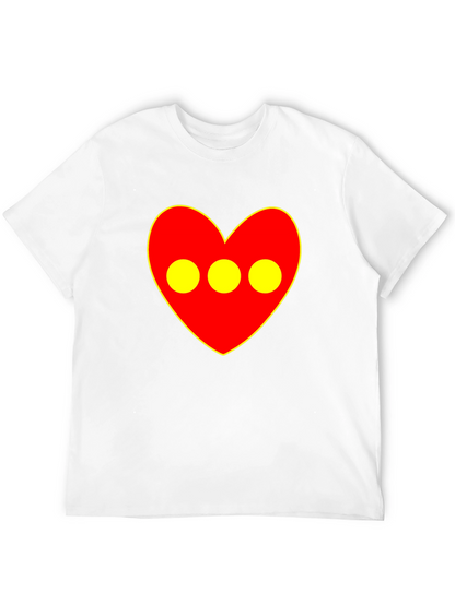 Red Heart 3-Circle Graphic Black T-Shirt