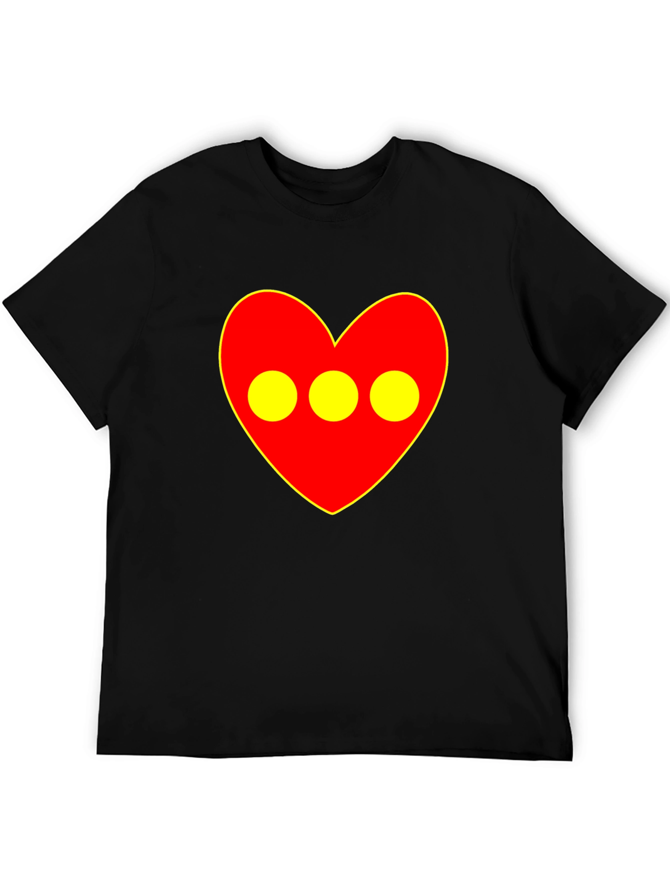 Red Heart 3-Circle Graphic Black T-Shirt