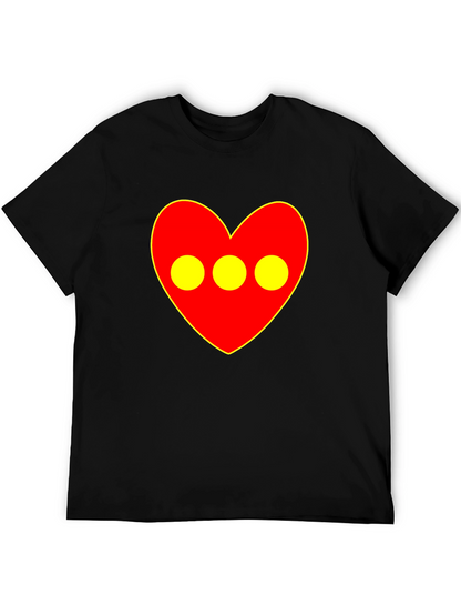 Red Heart 3-Circle Graphic Black T-Shirt