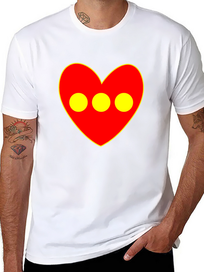 Red Heart 3-Circle Graphic Black T-Shirt