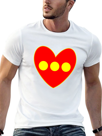 Red Heart 3-Circle Graphic Black T-Shirt