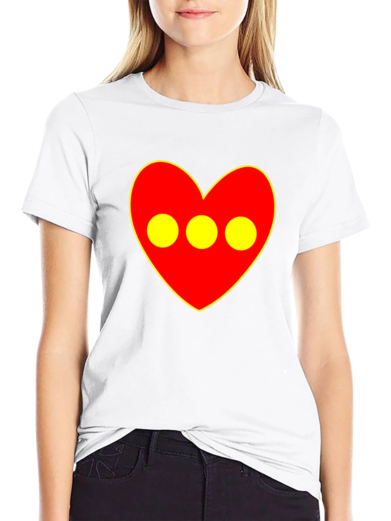 Red Heart 3-Circle Graphic Black T-Shirt