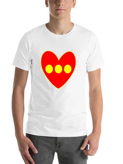 Red Heart 3-Circle Graphic Black T-Shirt