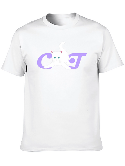 Cat Lover Graphic Tee - Black Cotton Blend