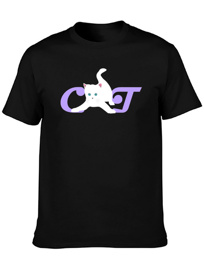 Cat Lover Graphic Tee - Black Cotton Blend