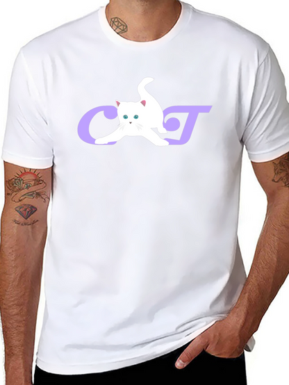 Cat Lover Graphic Tee - Black Cotton Blend