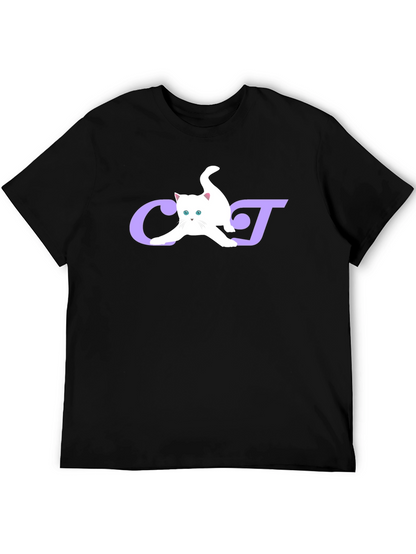 Cat Lover Graphic Tee - Black Cotton Blend