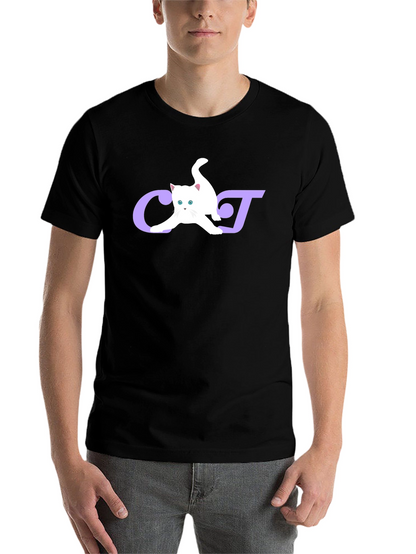 Cat Lover Graphic Tee - Black Cotton Blend