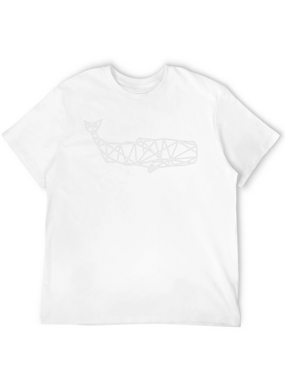 Geometric Whale Graphic Tee - Modern Black T-Shirt