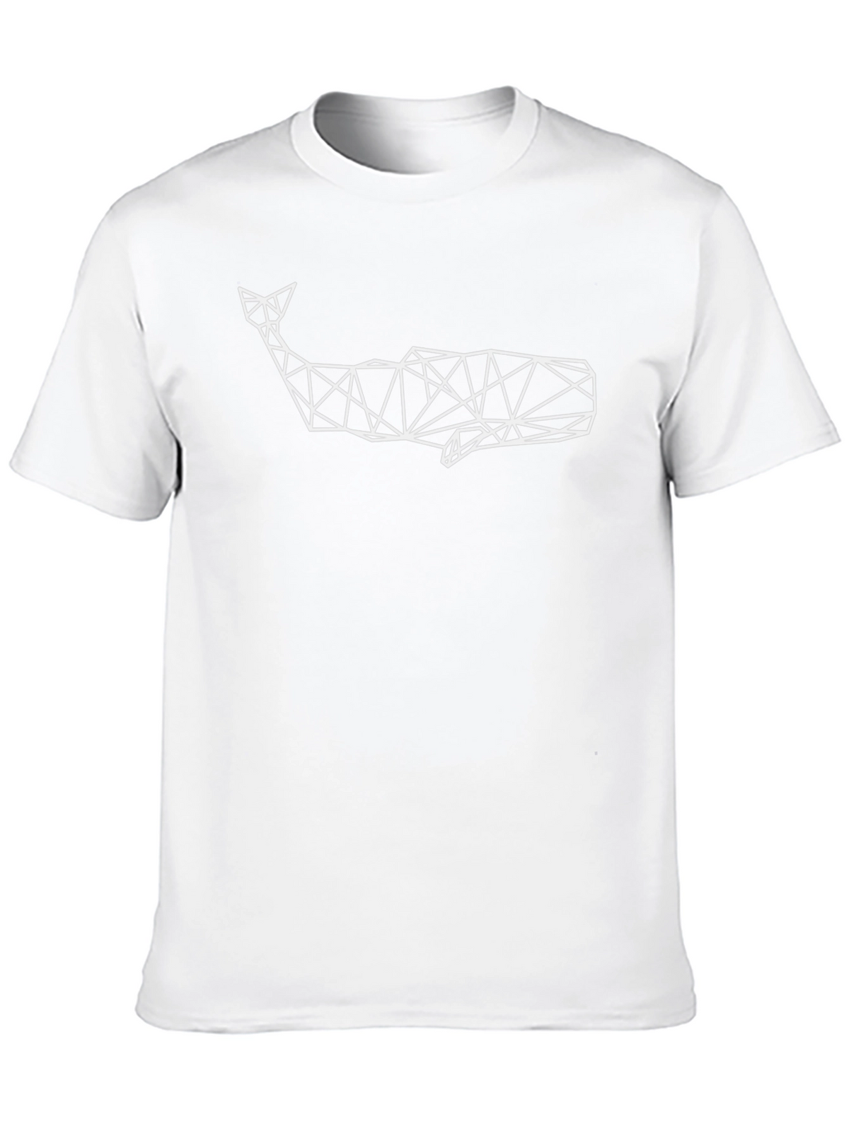 Geometric Whale Graphic Tee - Modern Black T-Shirt