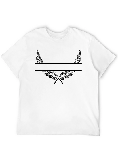 Mens Black Graphic Tee - Laurel Wreath Design