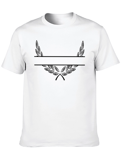 Mens Black Graphic Tee - Laurel Wreath Design